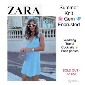 NEW ⭐️ ZARA ⭐️ Beaded KNIT 🧶 dress/tunic. ‘Drapes/skims’ body, wrinkle free ⭐️ 🧭